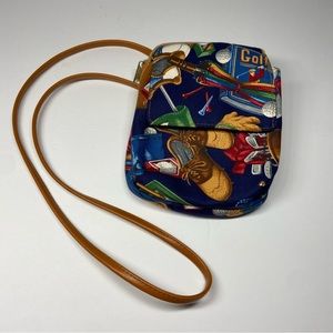 Vintage Small Novelty All over Golf Print Crossbody Bag Pouch Purse